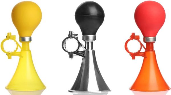 3 Pack BicycleAir Horn Kids Honking Alarm Ring BikeTrumpet for Cycling Scooter Golf Cart Handlebars Handle Rubber Squeeze Bulb Loudspeaker Bugle Stadium Hand Pinch Press