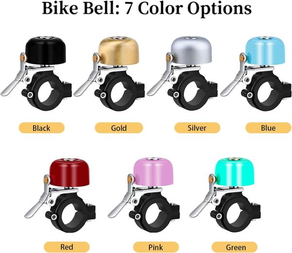 Brass Bicycle Bell,Bike Bells for Adults Kids,Loud Sound Bells Fit for 0.87-1.25in/22.2-31.8mm Bicycle Handlebars,Road Mountain Bike Accessories.