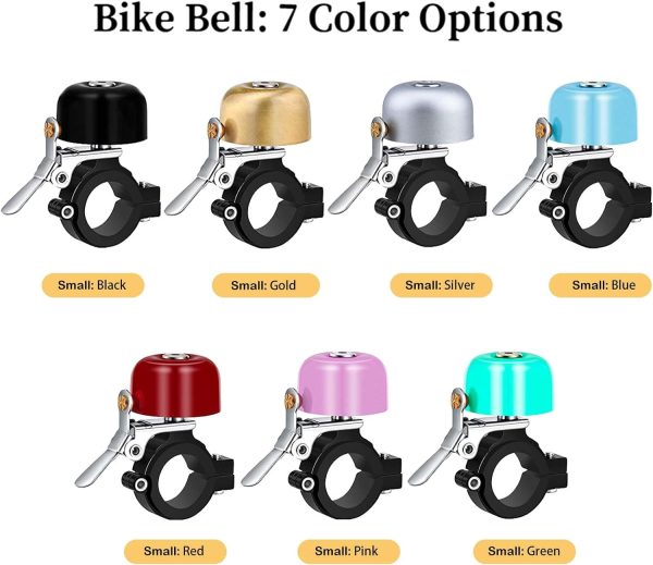 Brass Bicycle Bell,Bike Bells for Adults Kids,Loud Sound Bells Fit for 0.87-1.25in/22.2-31.8mm Bicycle Handlebars,Road Mountain Bike Accessories.