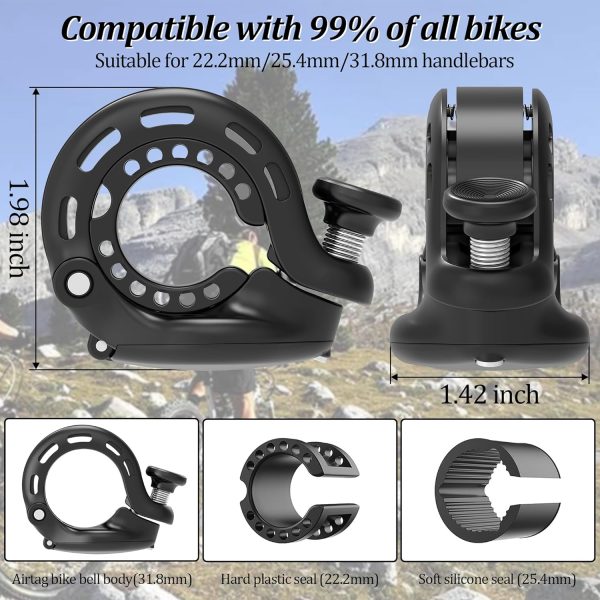 Hidden Aluminum Bicyclefor  Tracking Devices - Waterproof Bikewith Upgrade Holder, Concealed Underfor MTB & Mountain Bikes, Fits 22-31.8mm Handlebars